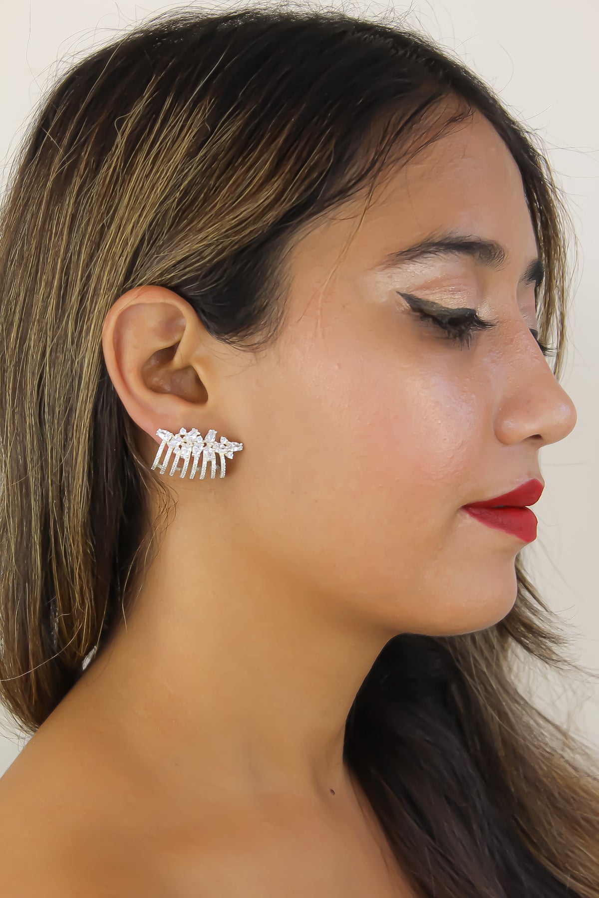 London climber earrings with stones bombay sunset