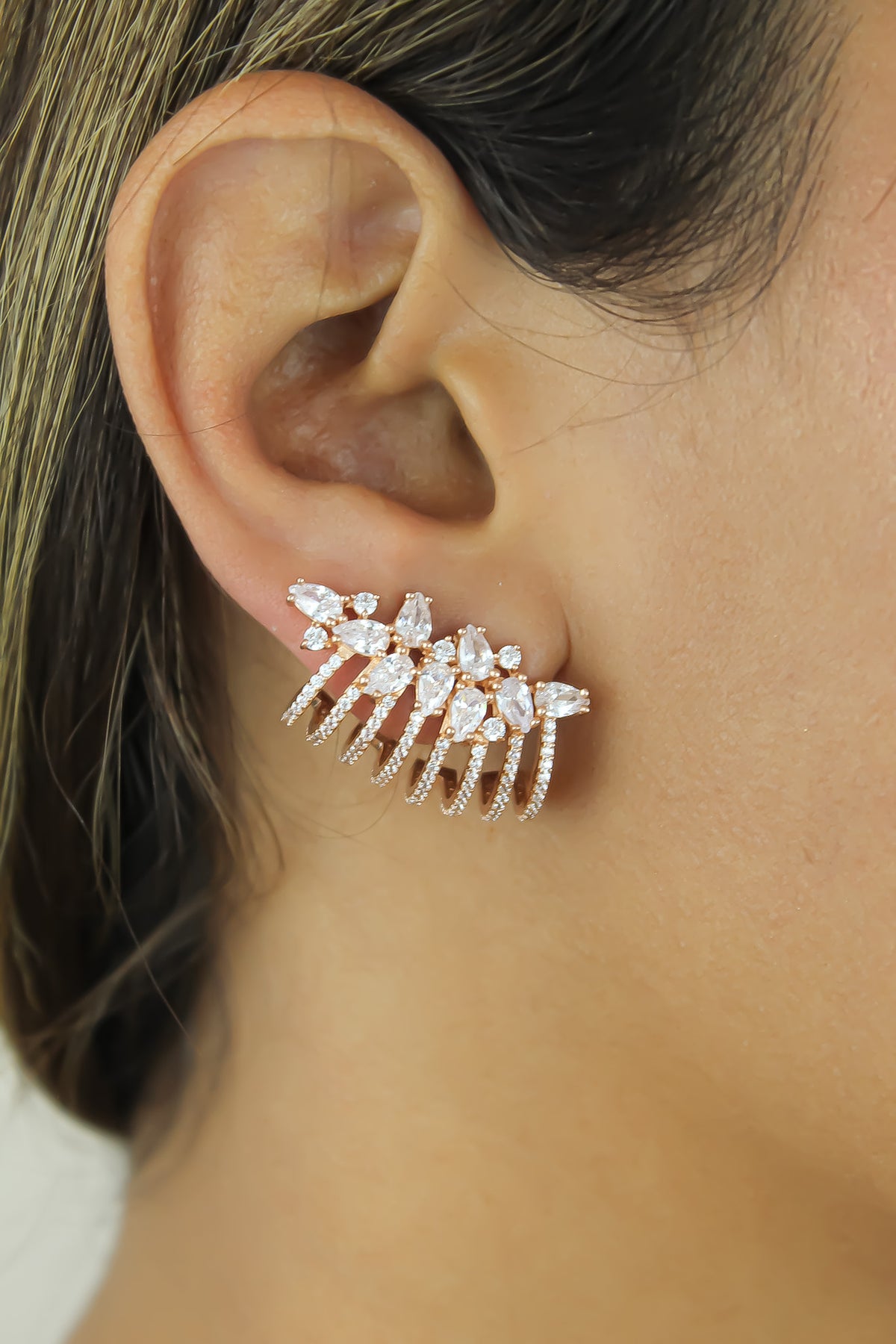 London climber earrings with stones bombay sunset