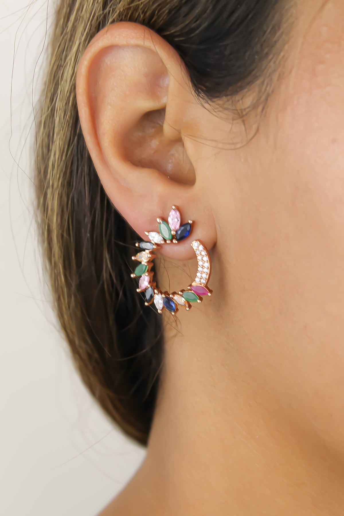 rose gold viper earrings Bombay Sunset
