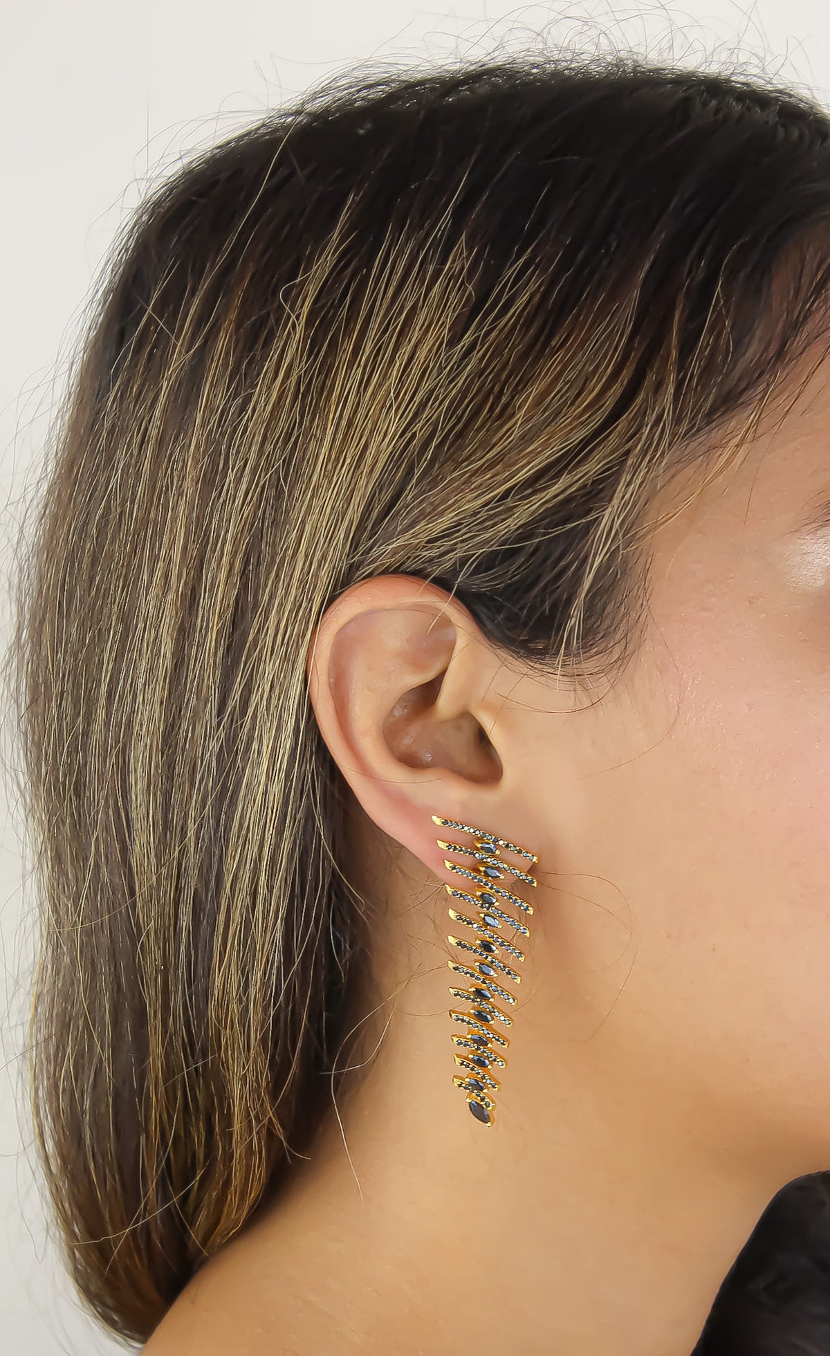 Fishbone earrings bombay sunset