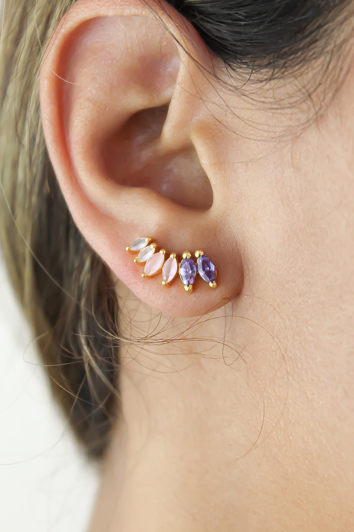 Stepping stone earrings bombay sunset