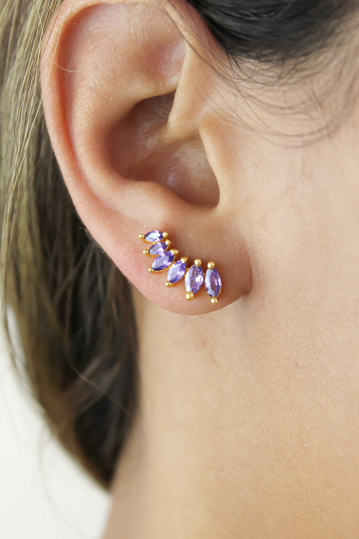 Stepping stone earrings bombay sunset