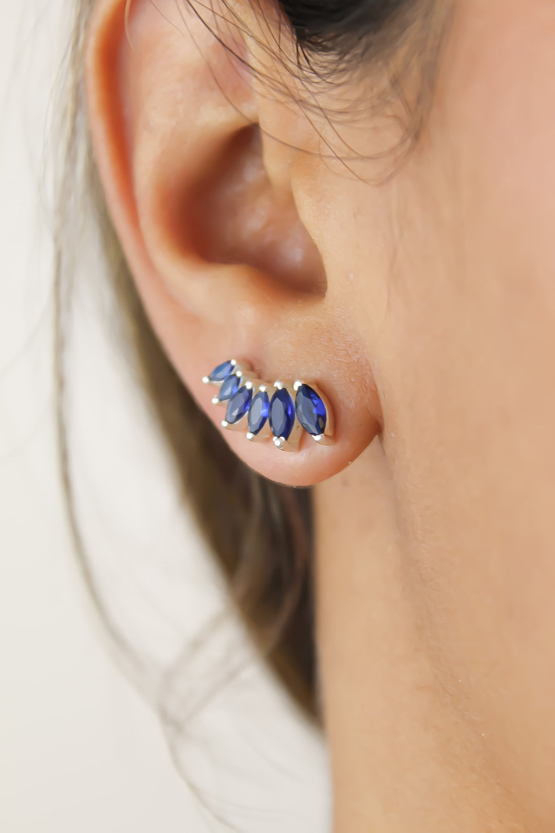 silver stepping earrings Bombay Sunset