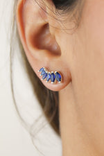 Load image into Gallery viewer, silver stepping earrings Bombay Sunset

