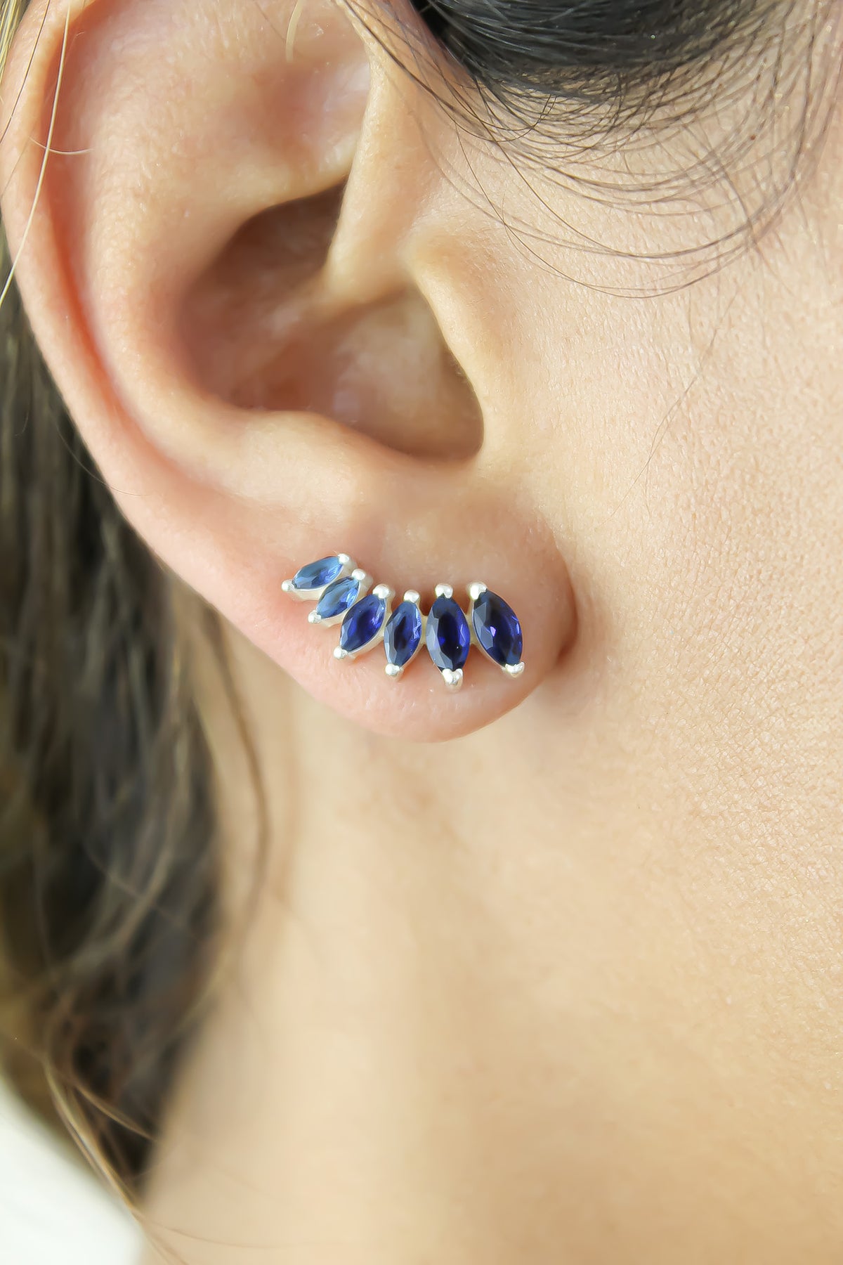 Silver stepping earrings bombay sunset