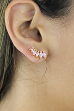 Φόρτωση εικόνας στο πρόγραμμα προβολής Συλλογής, stepping stone earrings Bombay Sunset

