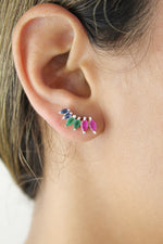 Load image into Gallery viewer, Silver Stepping Earrings Bombay Sunset
