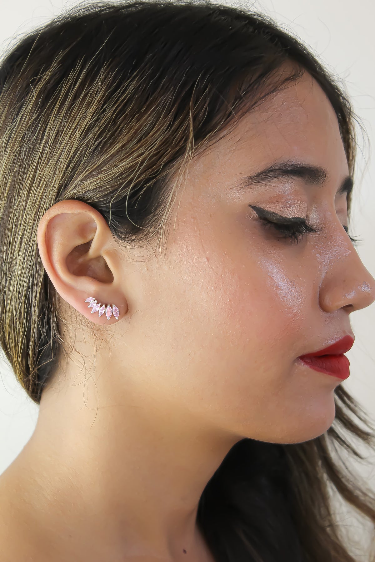 Silver stepping earrings bombay sunset