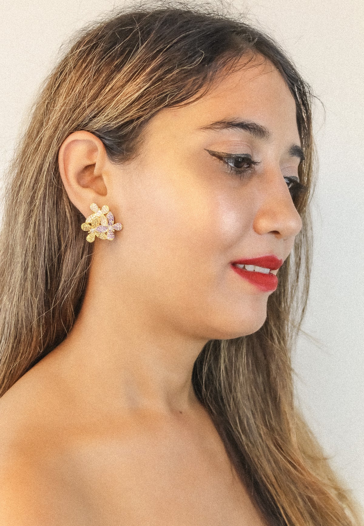 African butterfly earrings bombay sunset