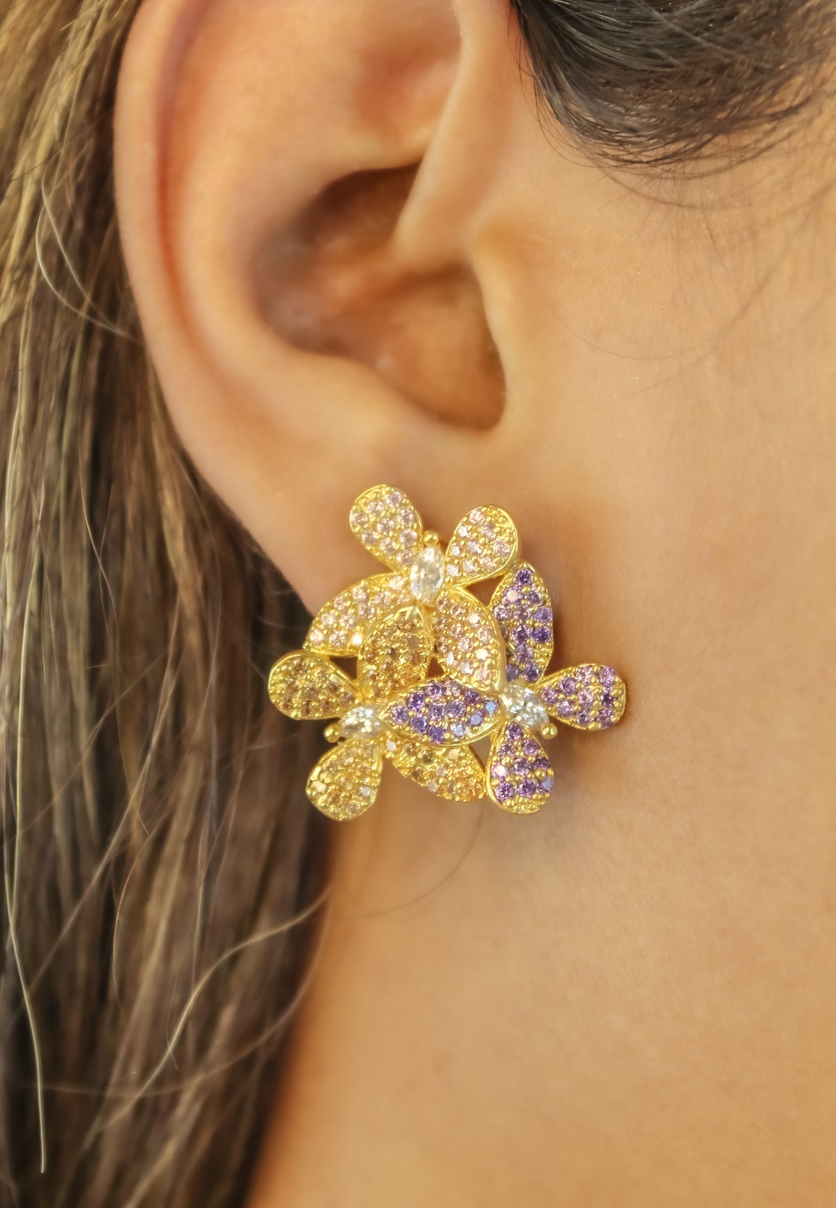African butterfly earrings bombay sunset