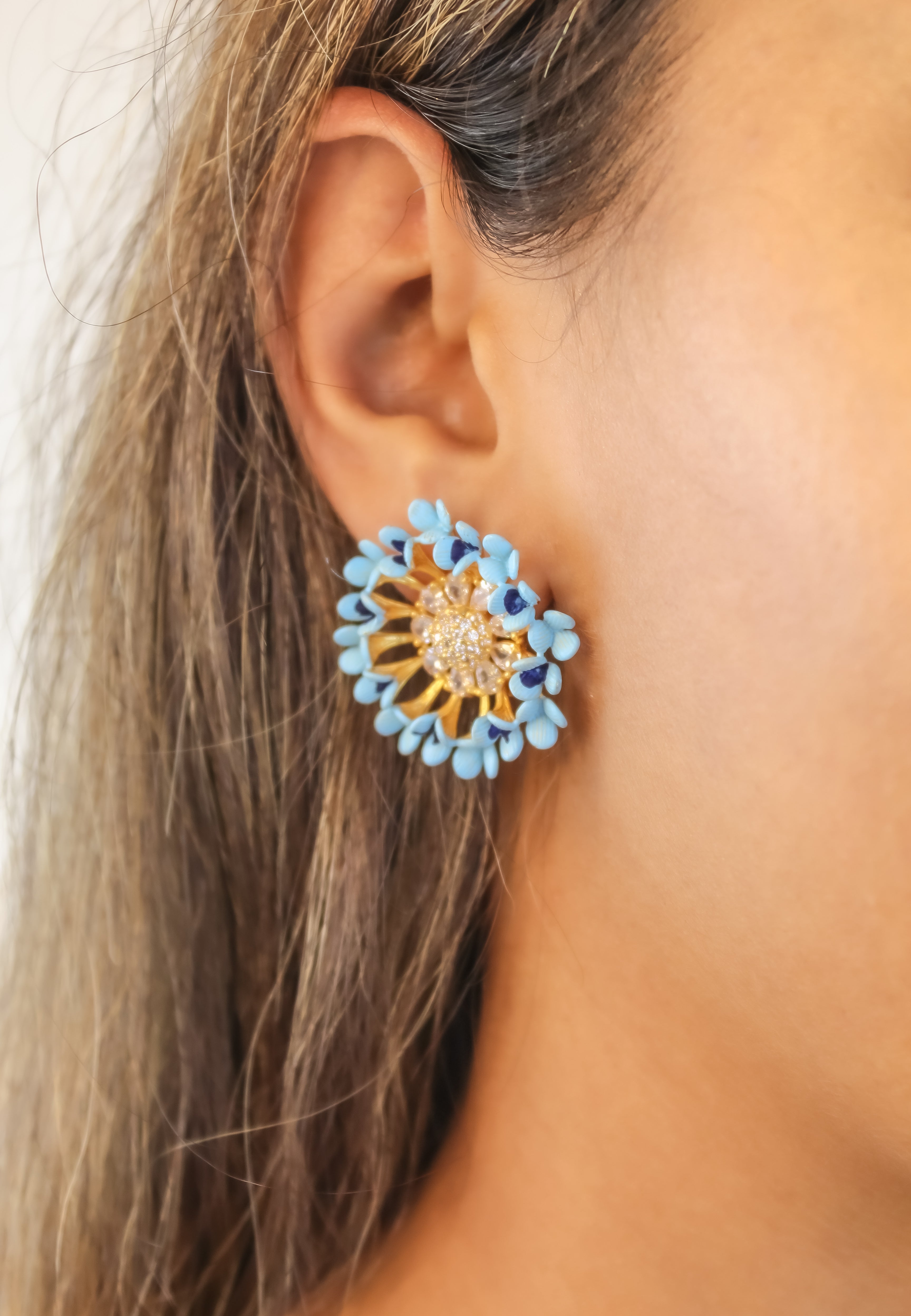 vivid daisy earrings 50 100 bridal bride bridesmaid bridesmaids Bombay Sunset