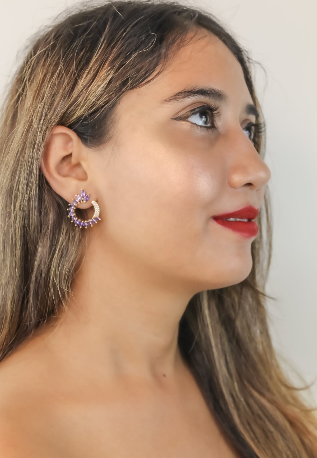 Golden viper earrings bombay sunset