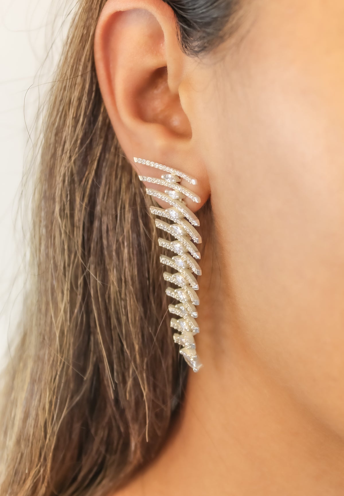 Fishbone earrings bombay sunset