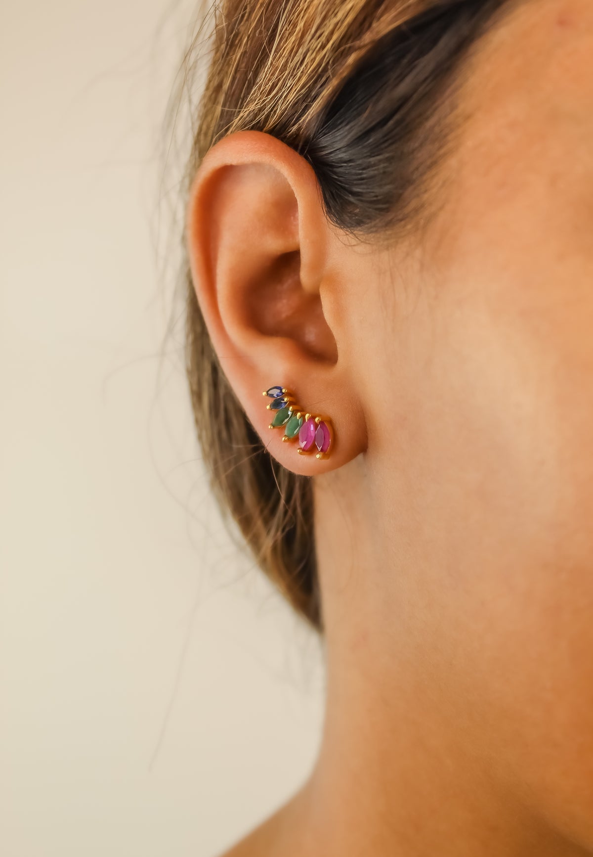 Stepping stone earrings bombay sunset