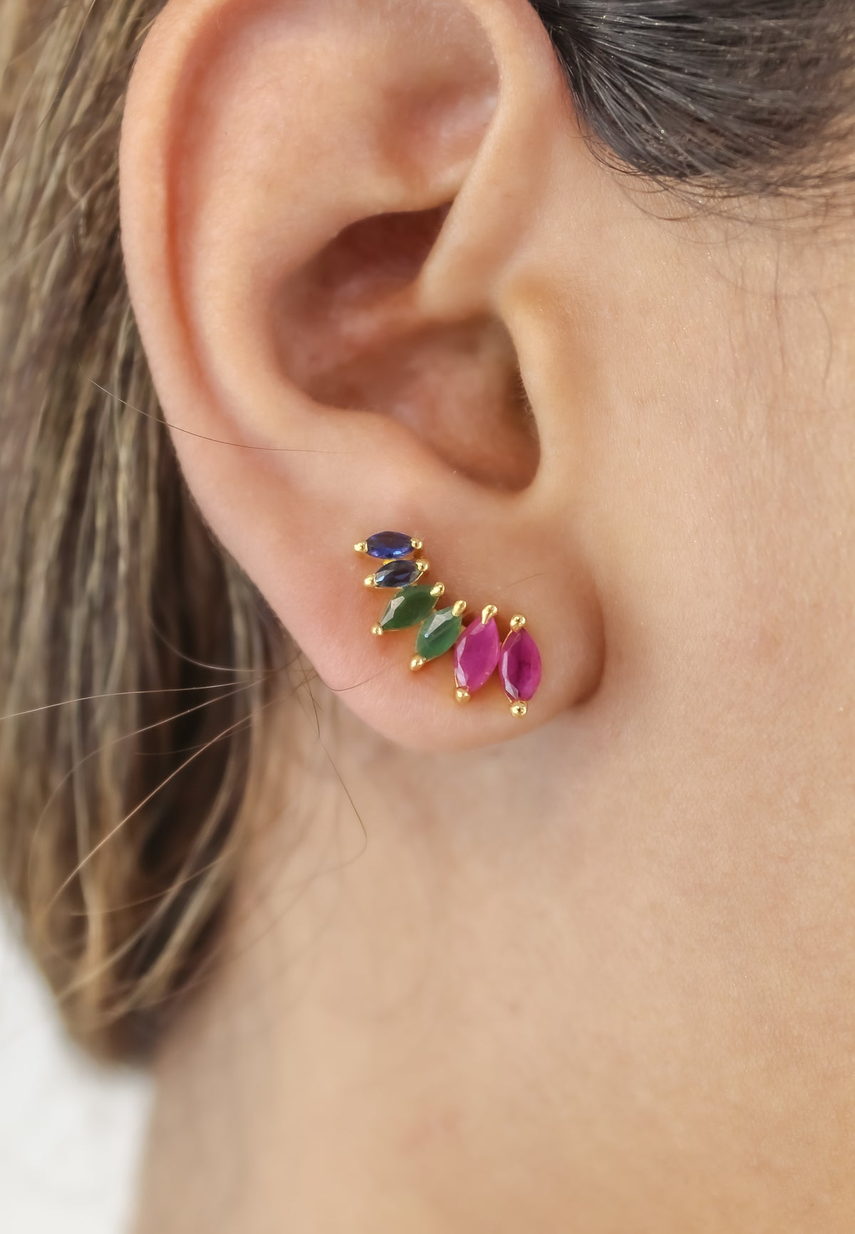 Stepping stone earrings bombay sunset