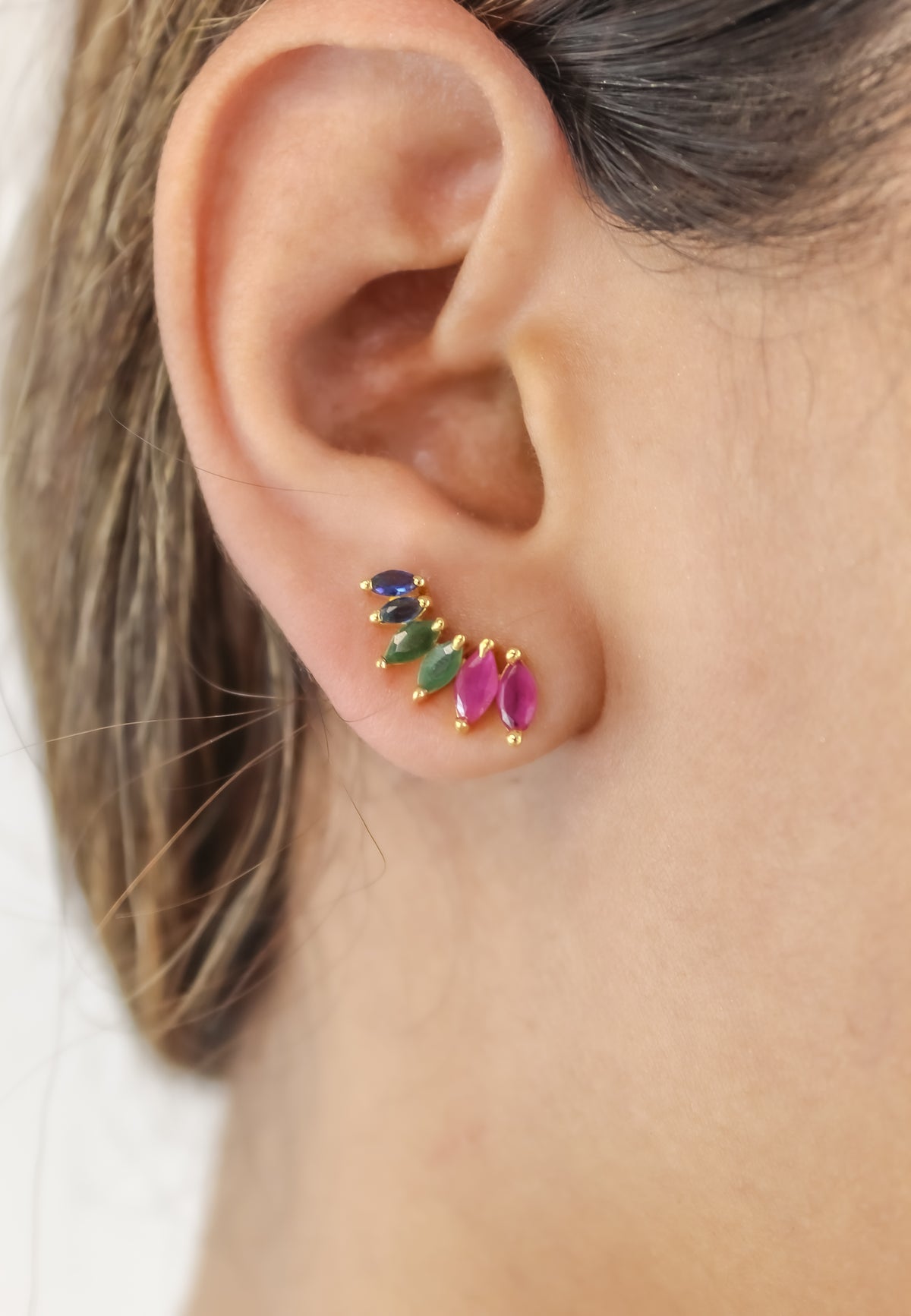 Stepping stone earrings bombay sunset