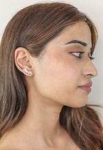 Load image into Gallery viewer, silver stepping earrings Bombay Sunset
