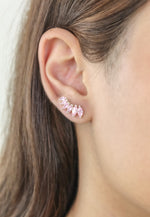 Load image into Gallery viewer, silver stepping earrings Bombay Sunset
