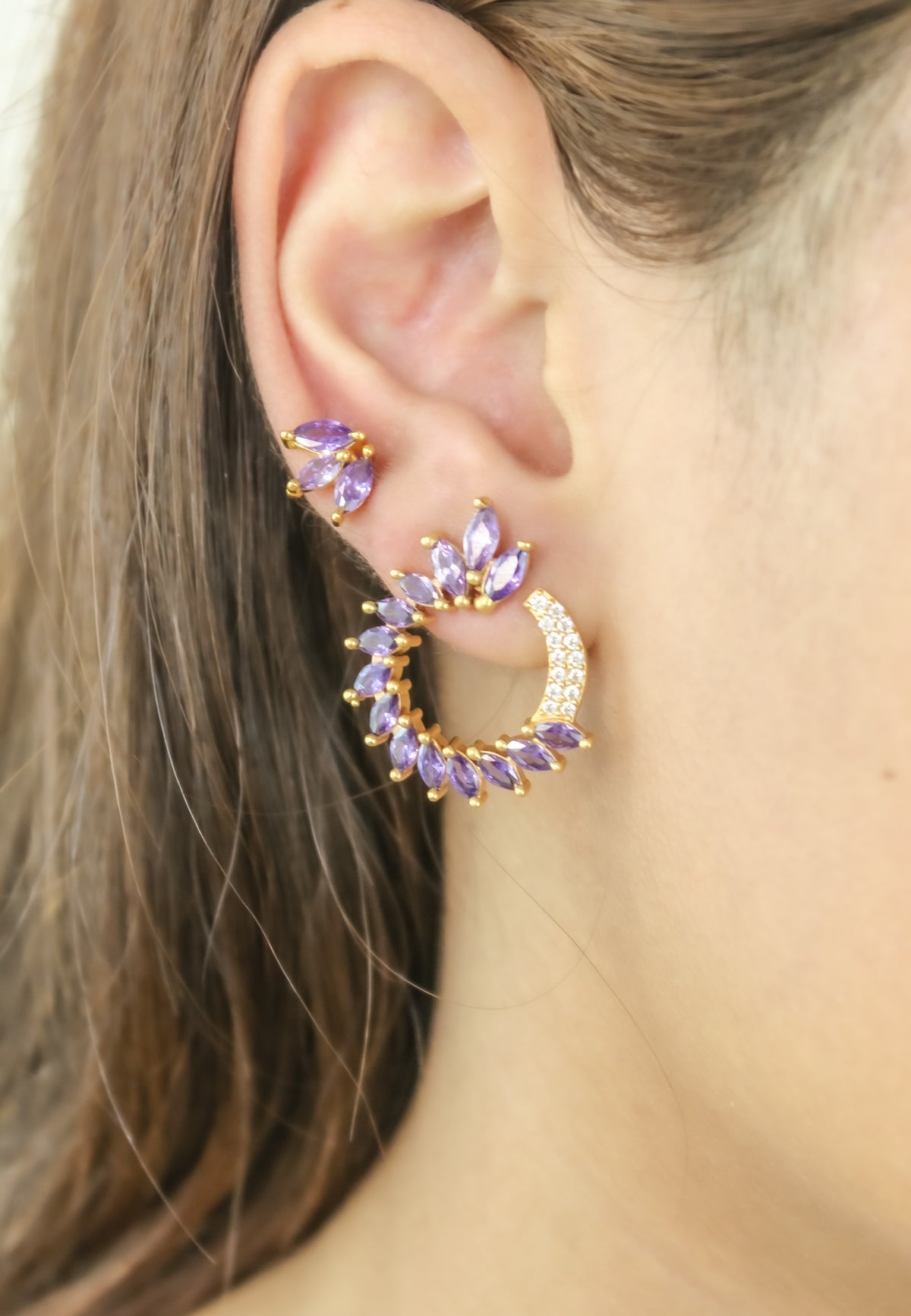 Golden viper earrings bombay sunset