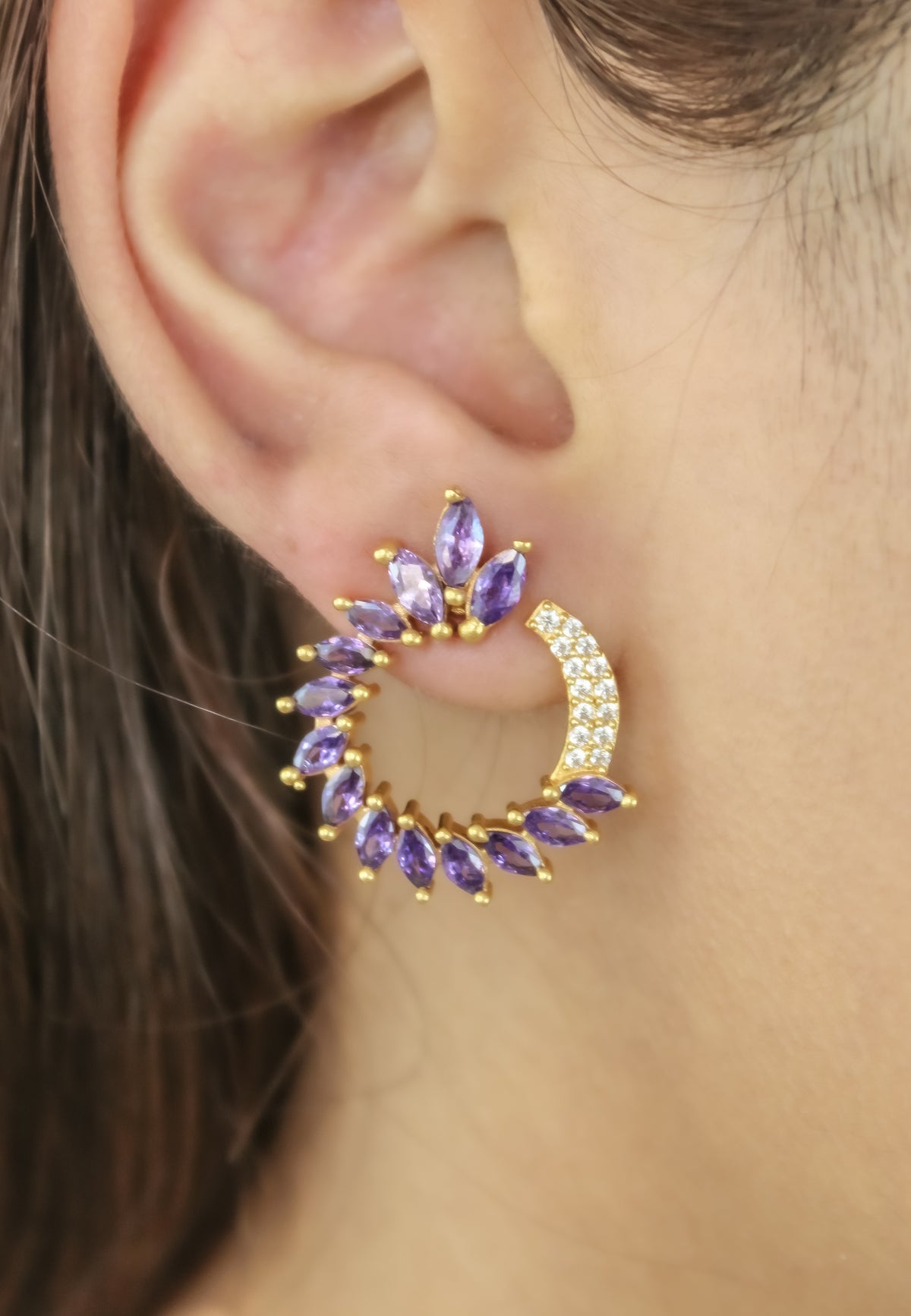 Golden viper earrings bombay sunset