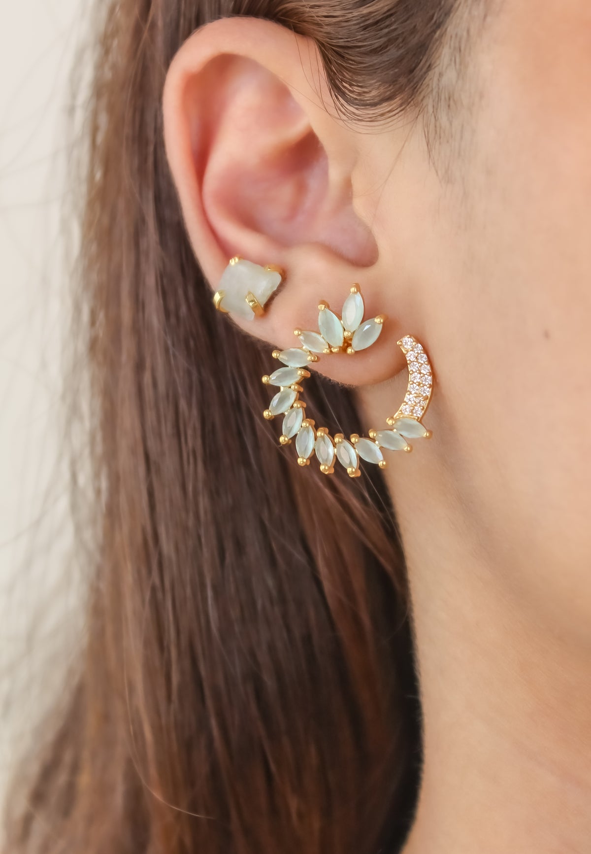 Golden viper earrings bombay sunset