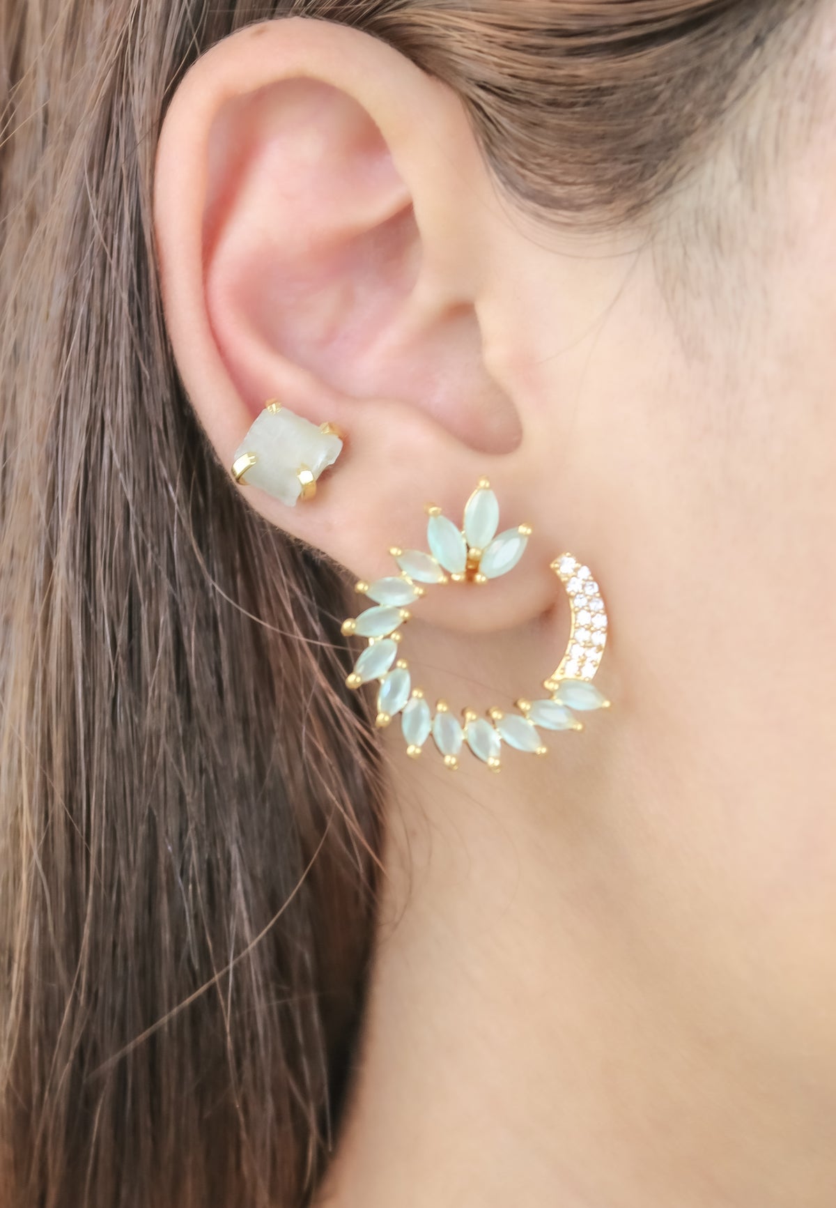 Golden viper earrings bombay sunset