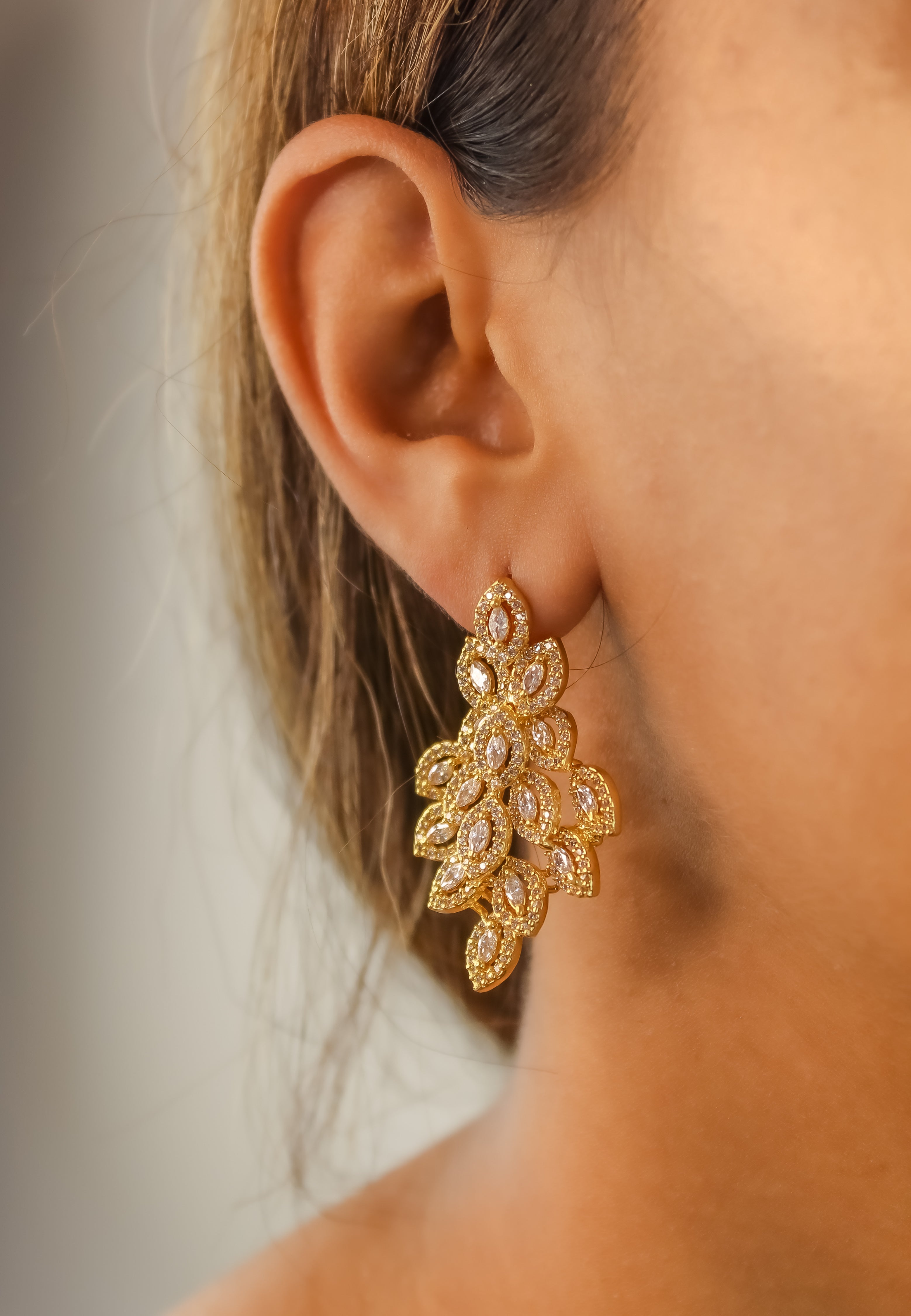 zirconia jazmin earrings Bombay Sunset