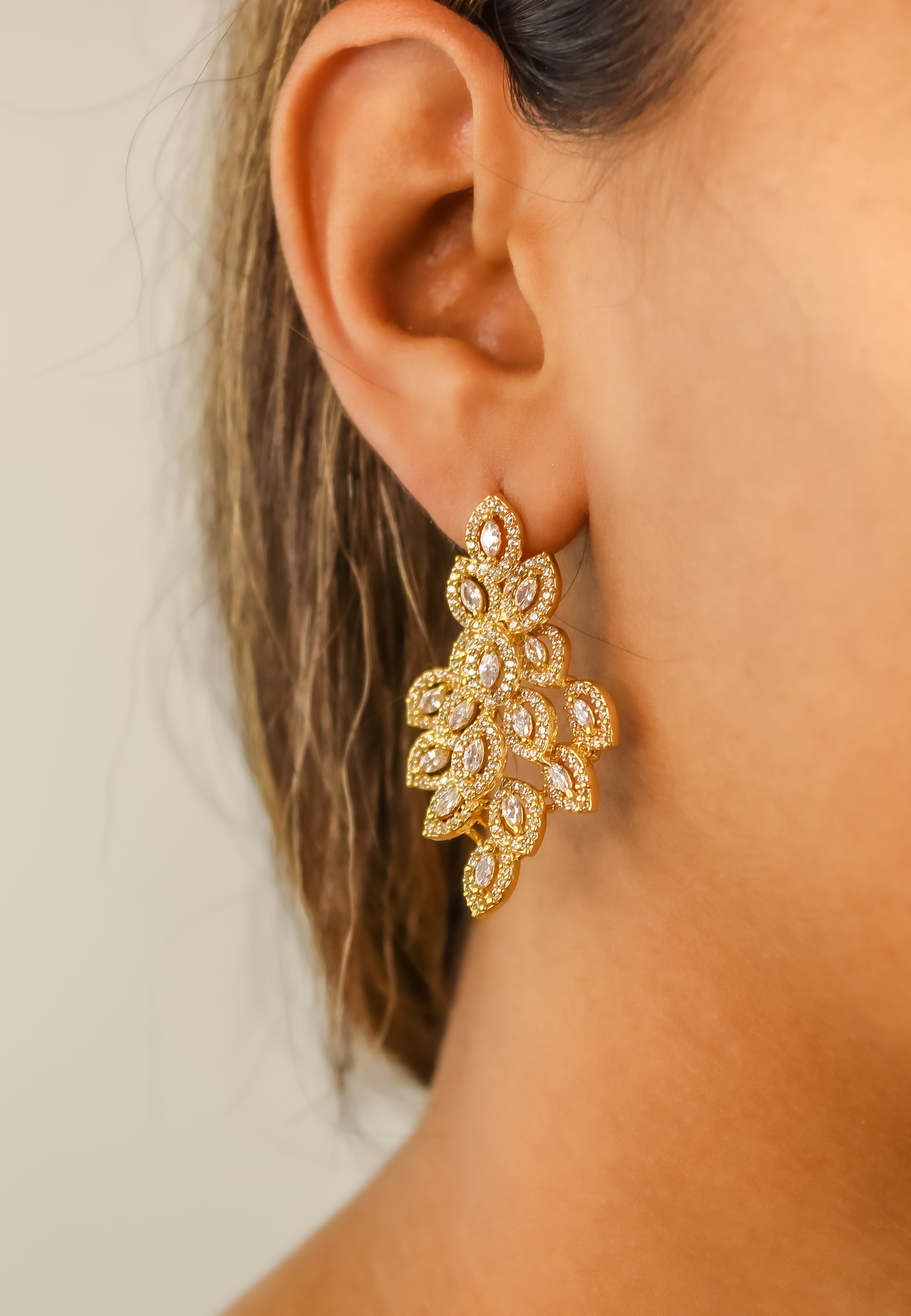 zirconia jazmin earrings Bombay Sunset