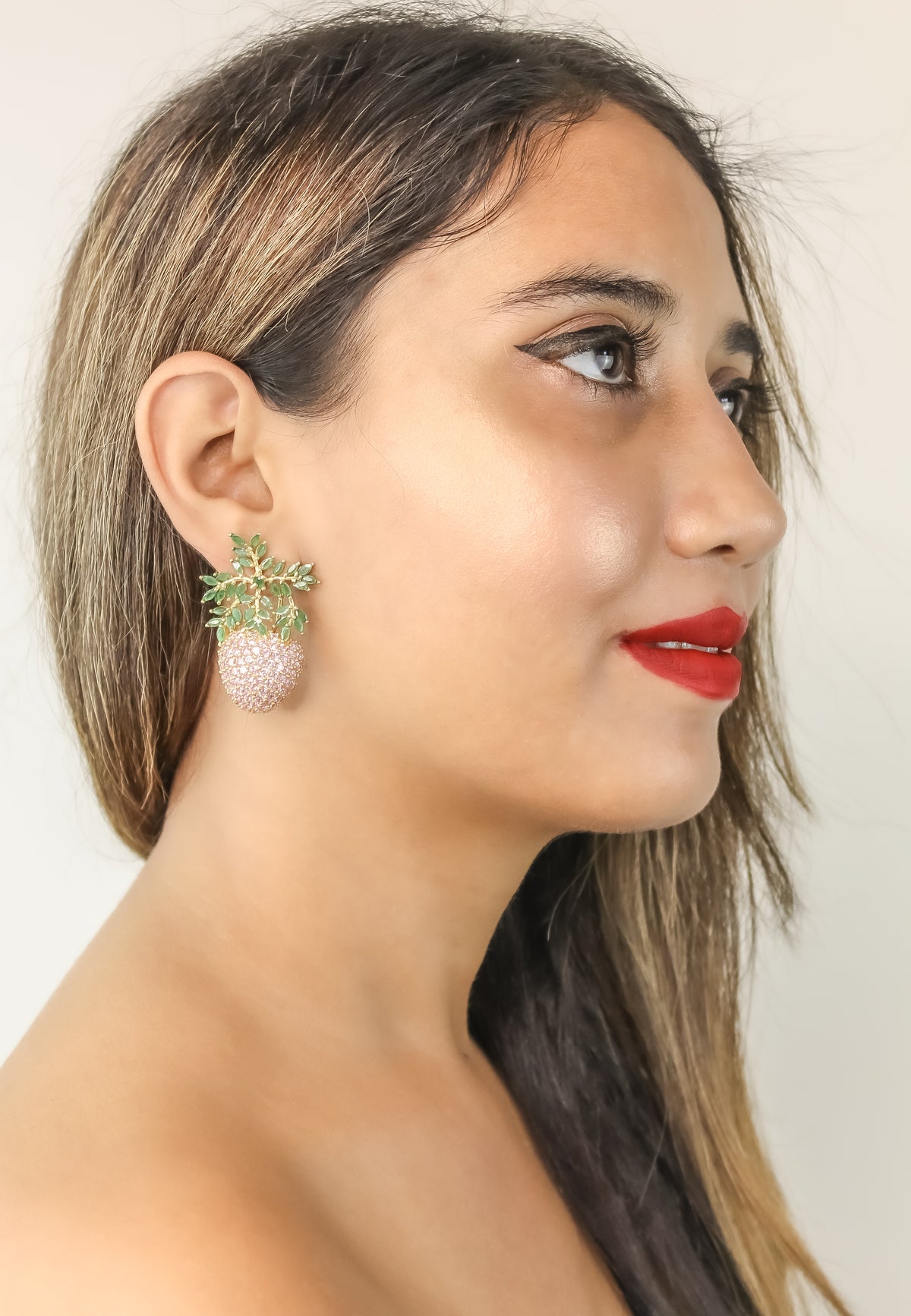 wild strawberry earrings Bombay Sunset