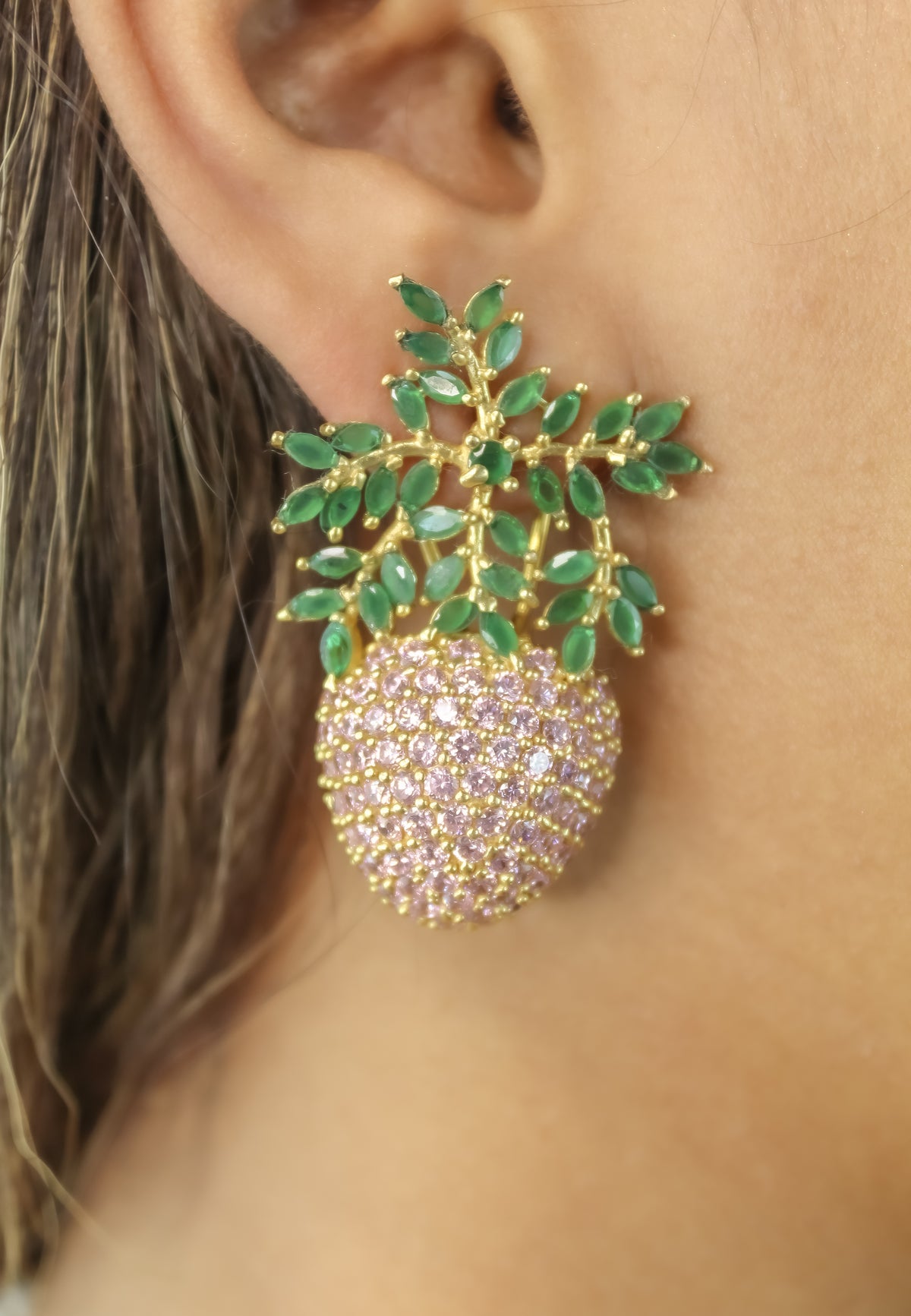 Wild Strawberry Earrings Bombay Sunset