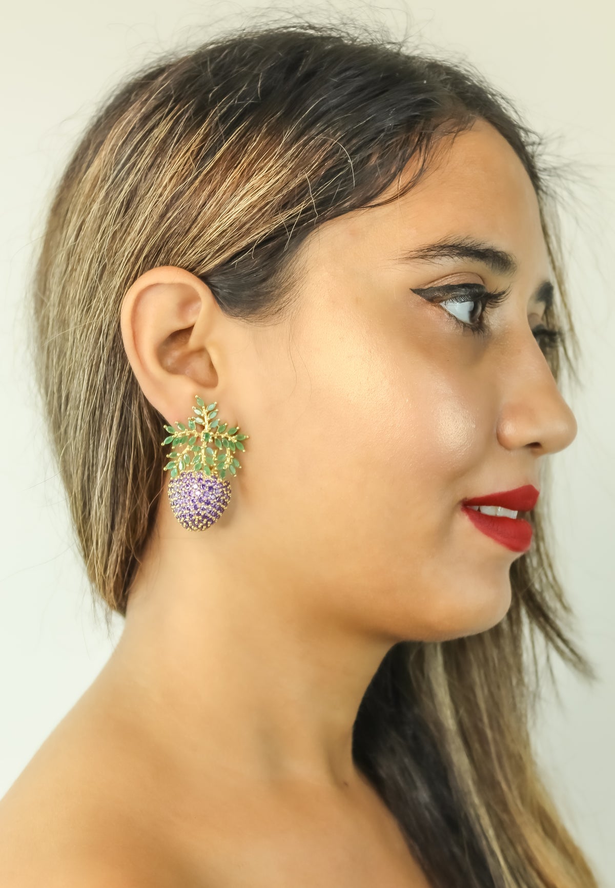 wild strawberry earrings Bombay Sunset