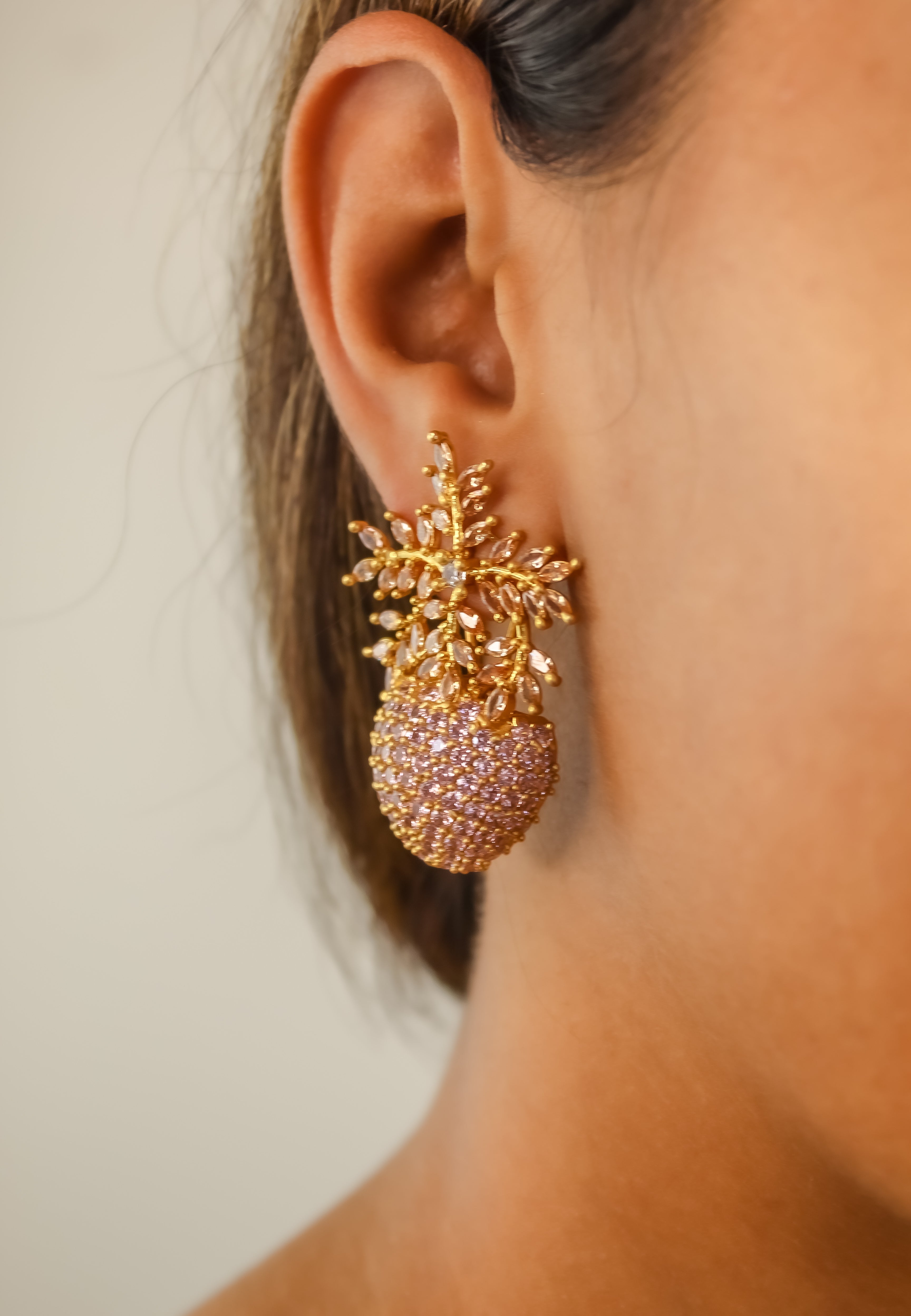 wild strawberry earrings Bombay Sunset