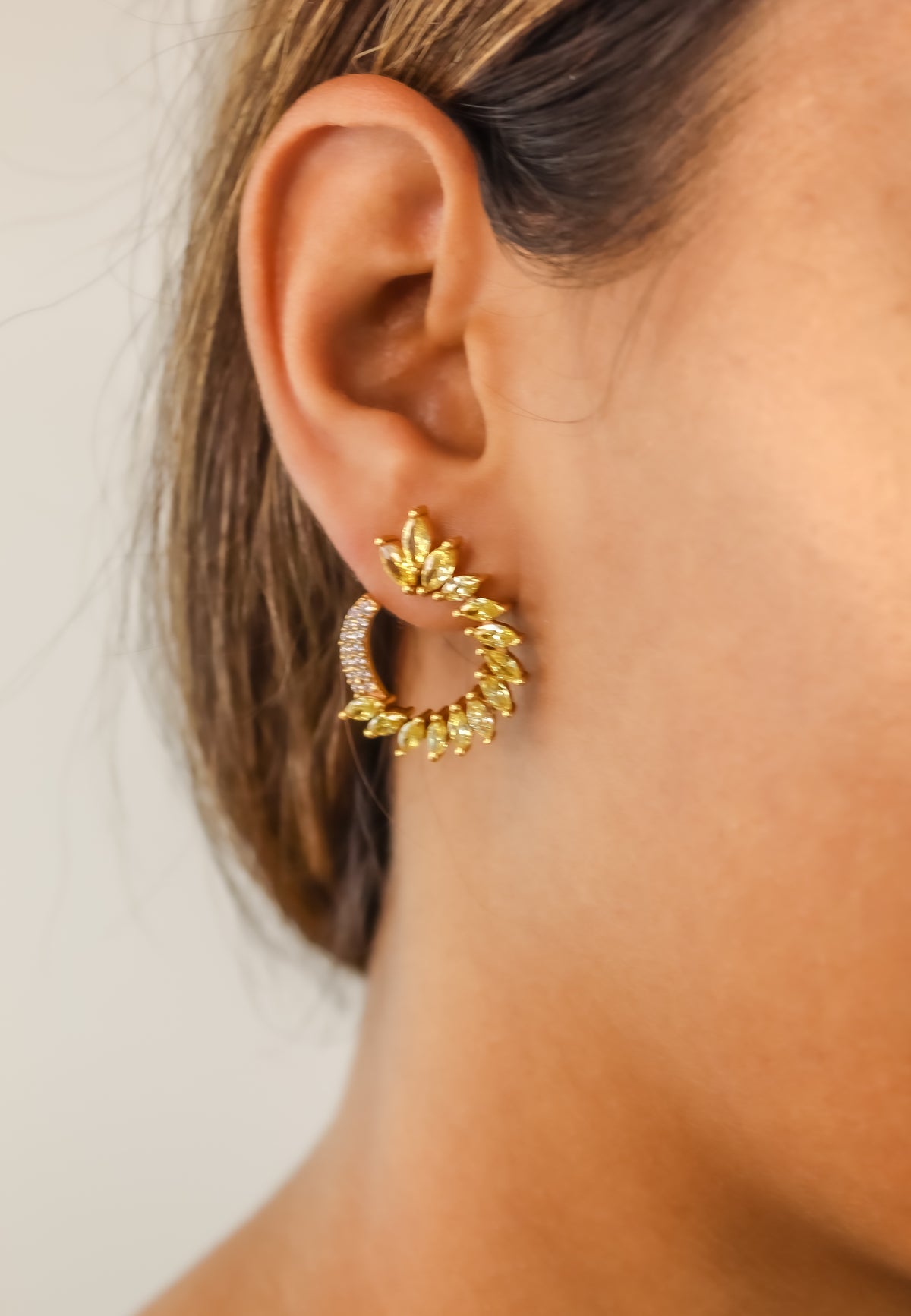 Golden viper earrings bombay sunset