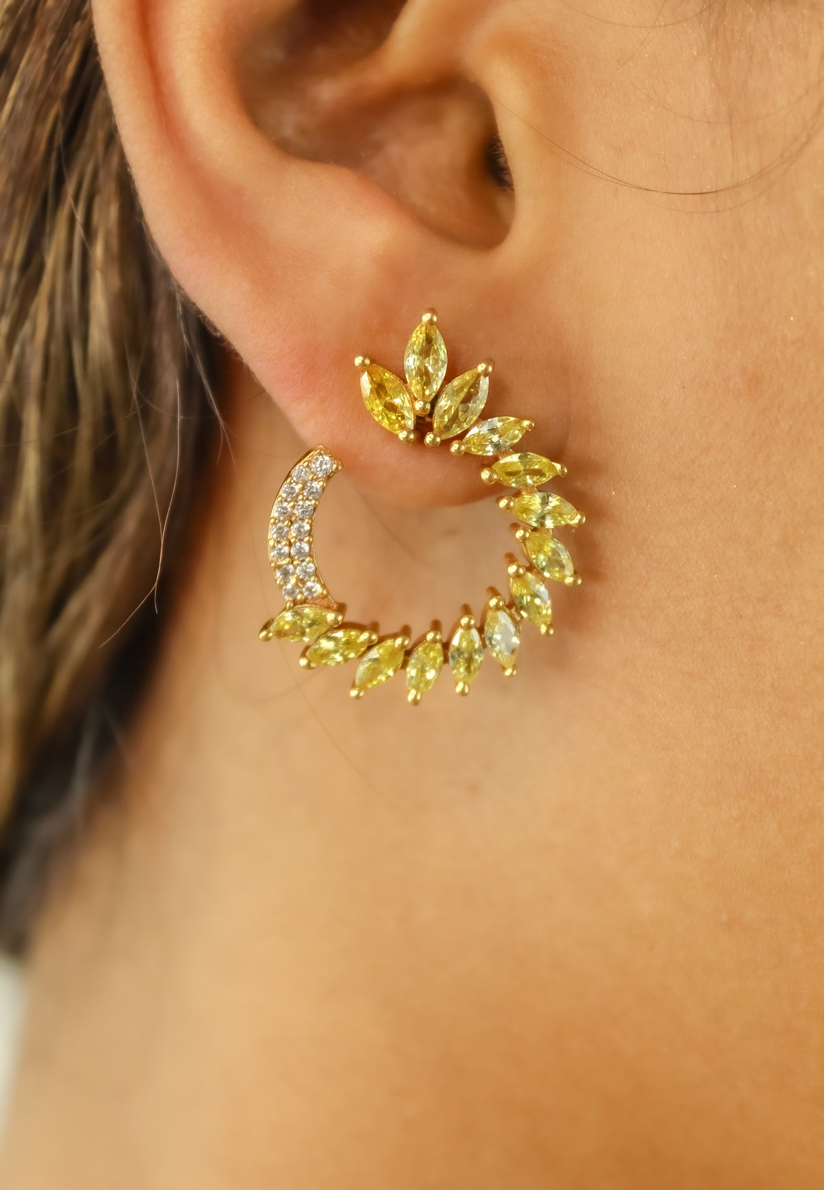 Golden viper earrings bombay sunset