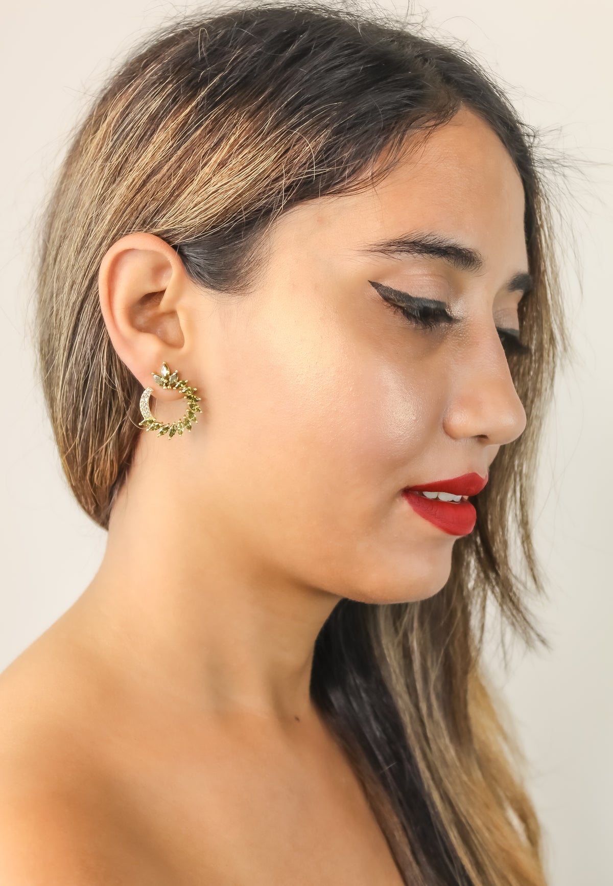 Golden viper earrings bombay sunset