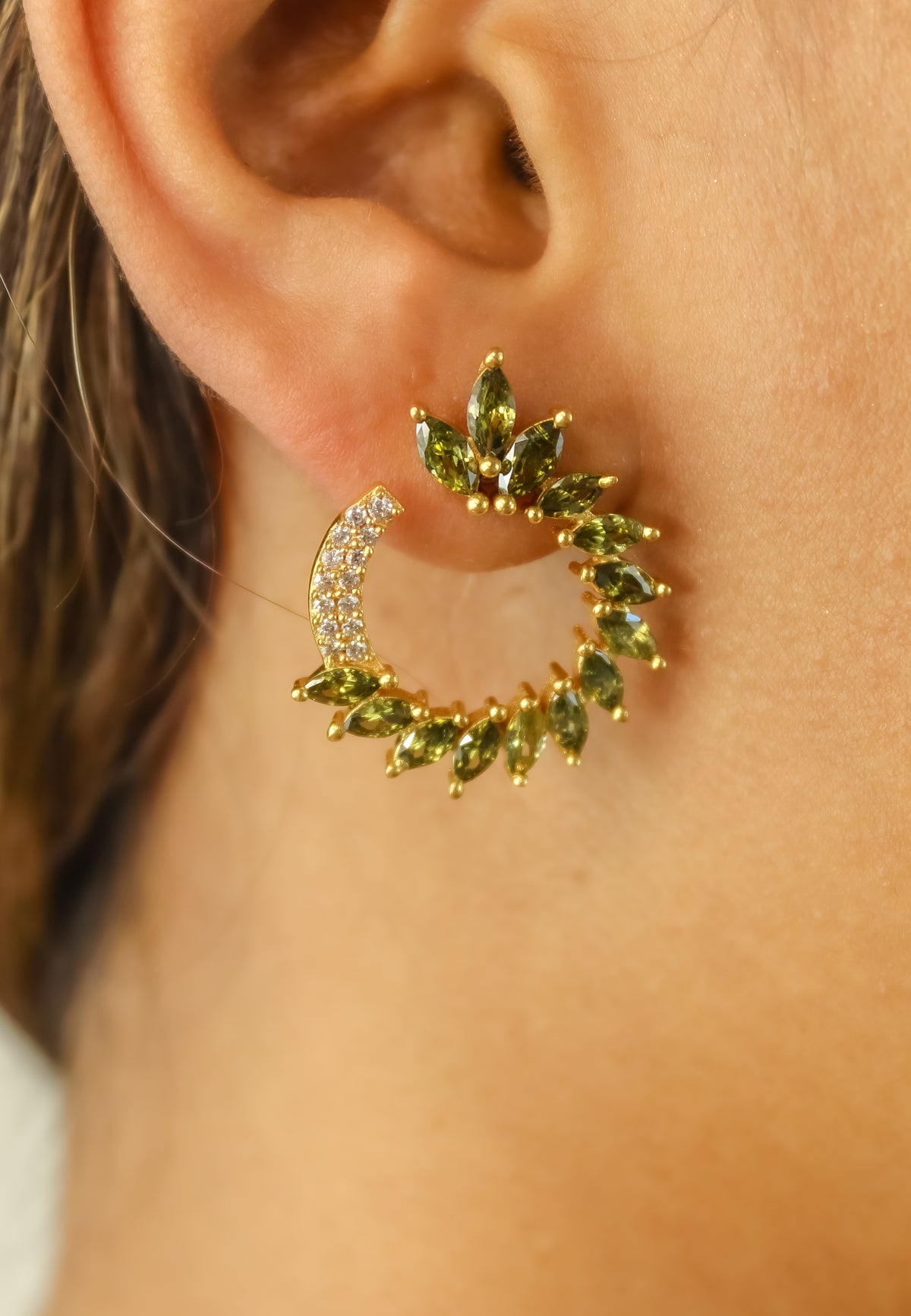 Golden viper earrings bombay sunset