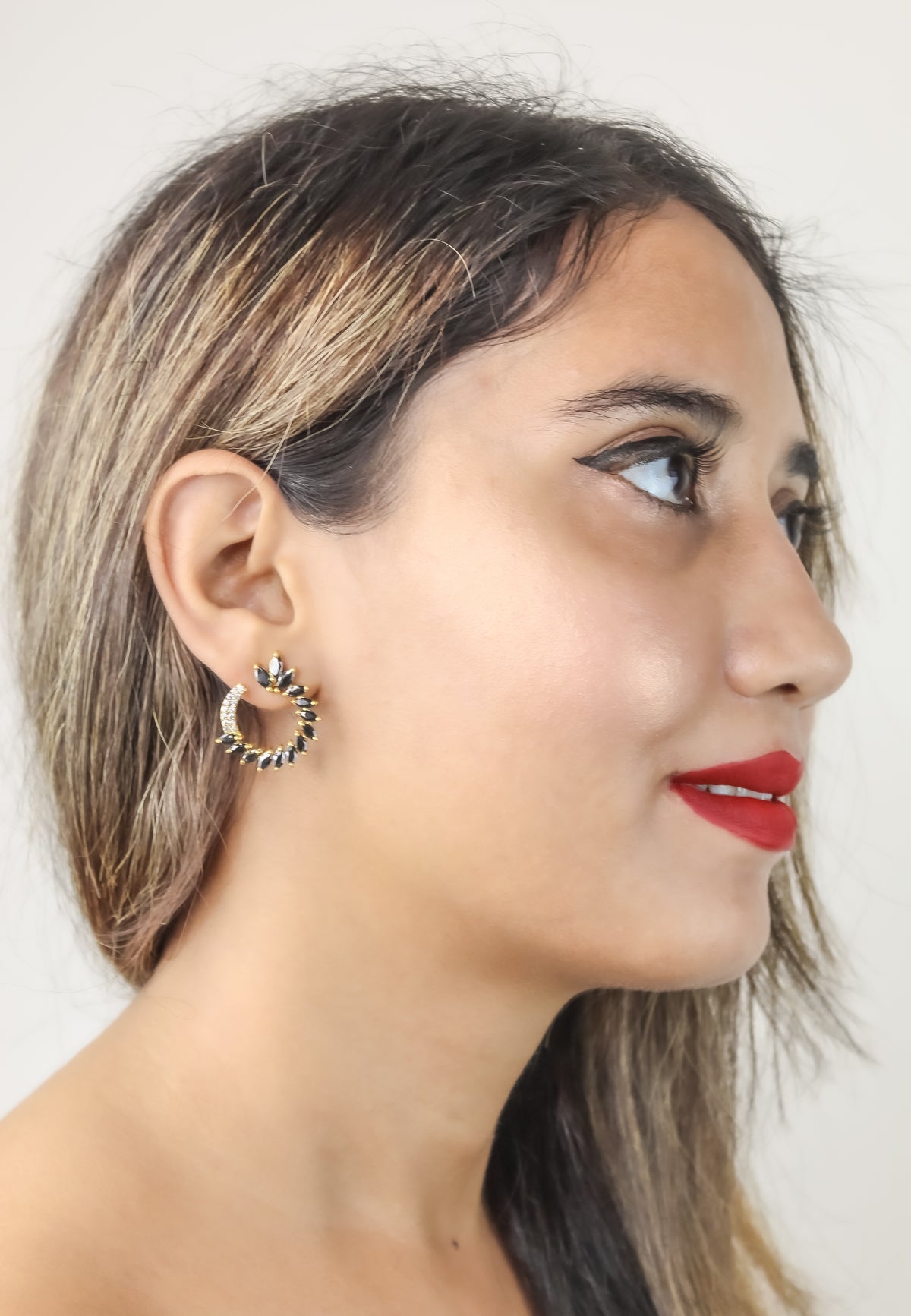 Golden viper earrings bombay sunset