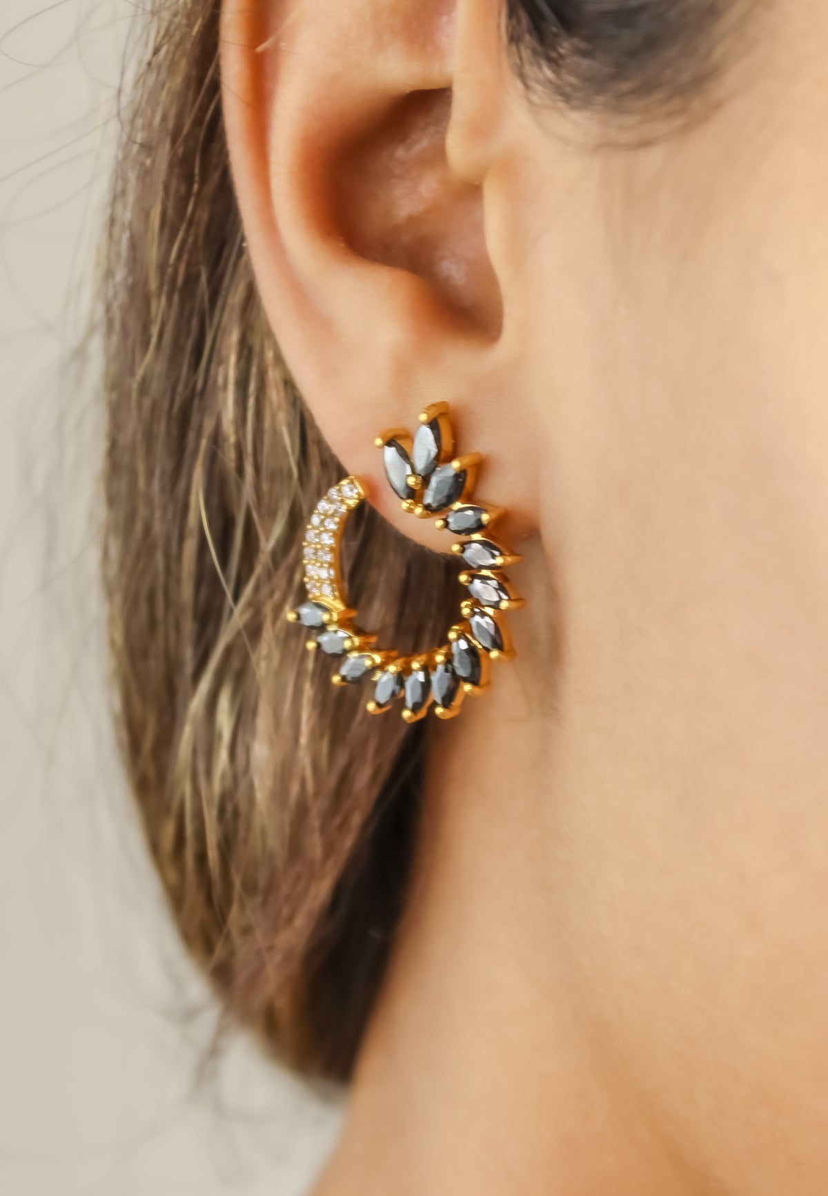 Golden viper earrings bombay sunset