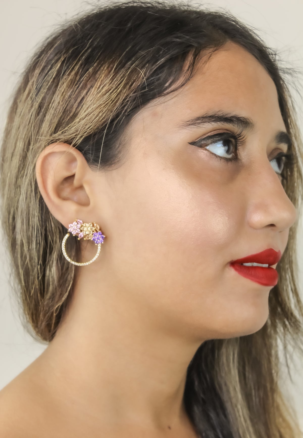 Golden salamander earrings bombay sunset