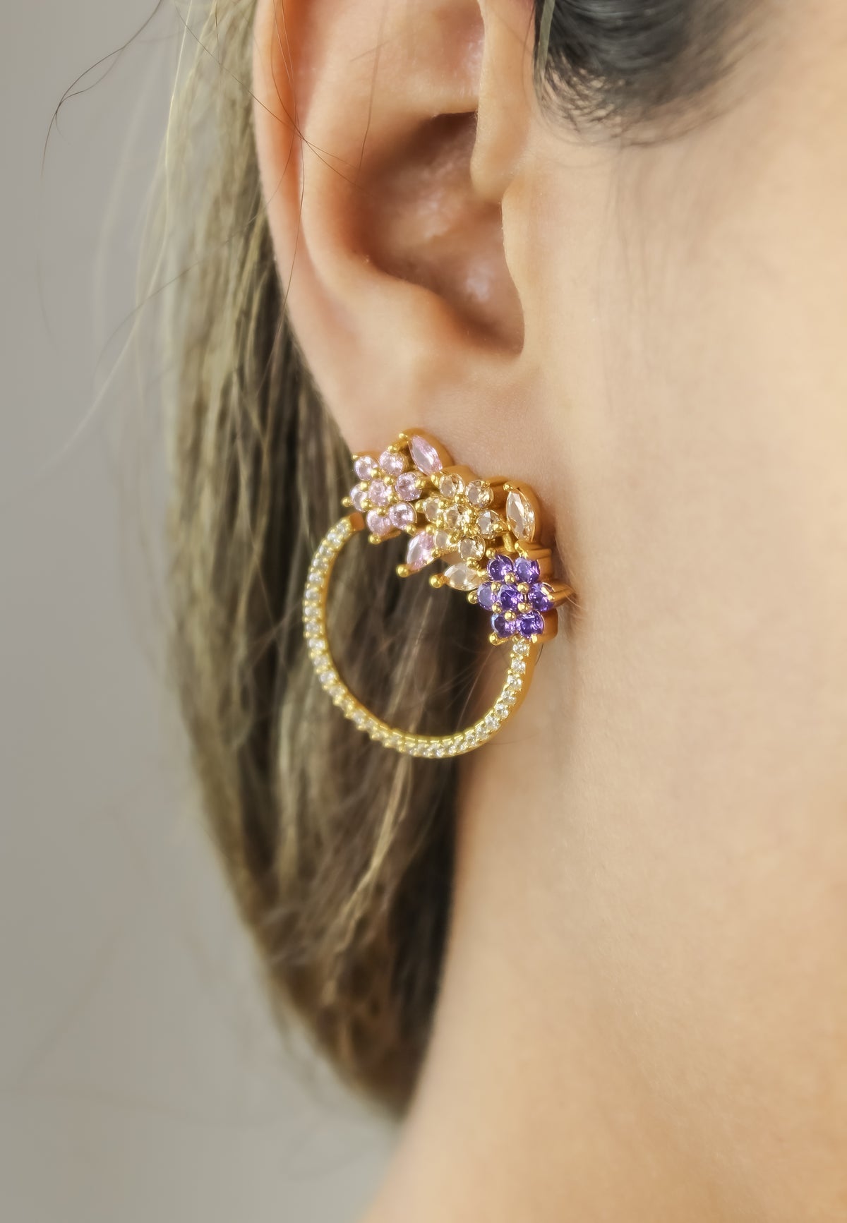 golden salamander earrings Bombay Sunset