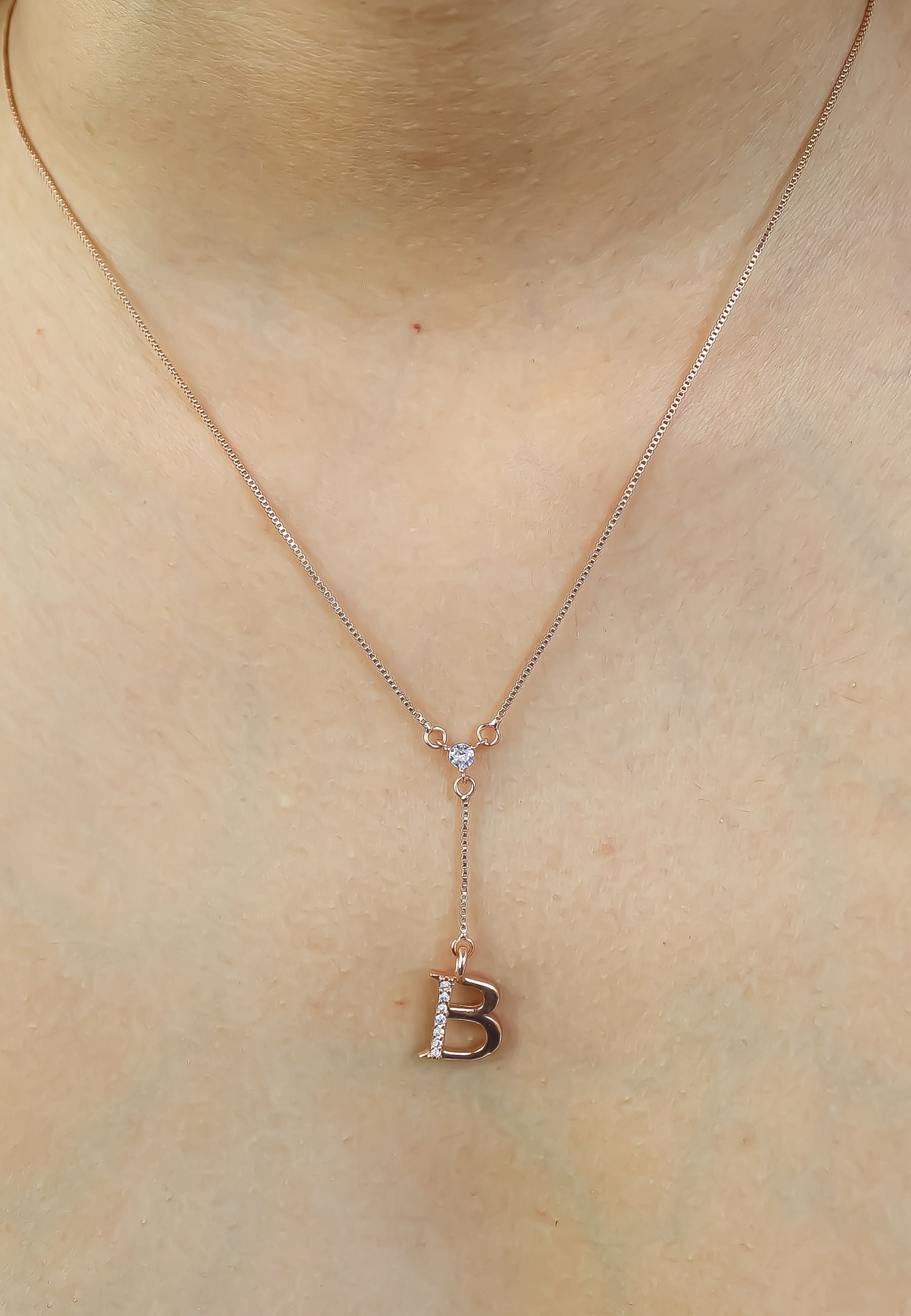 rose gold alphabet necklaces Bombay Sunset