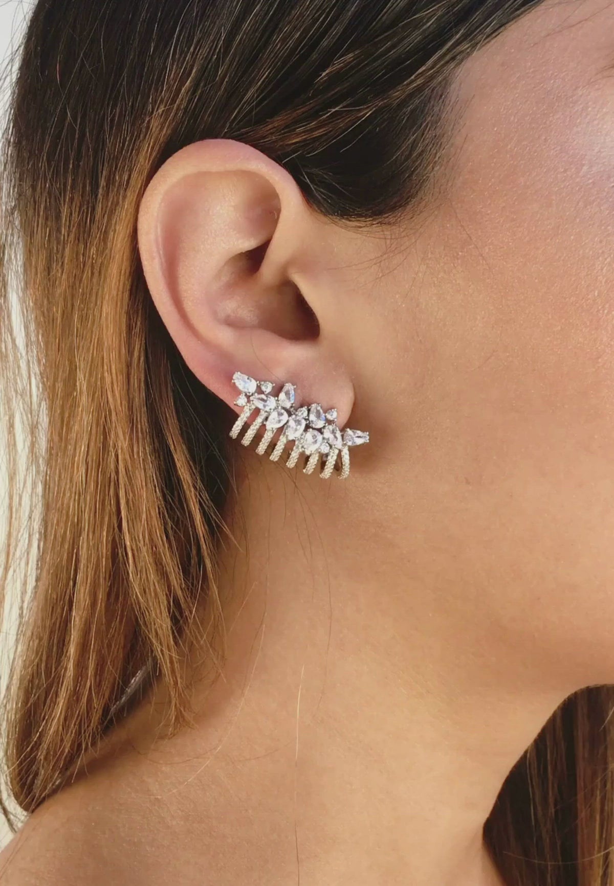 London climber earrings with stones