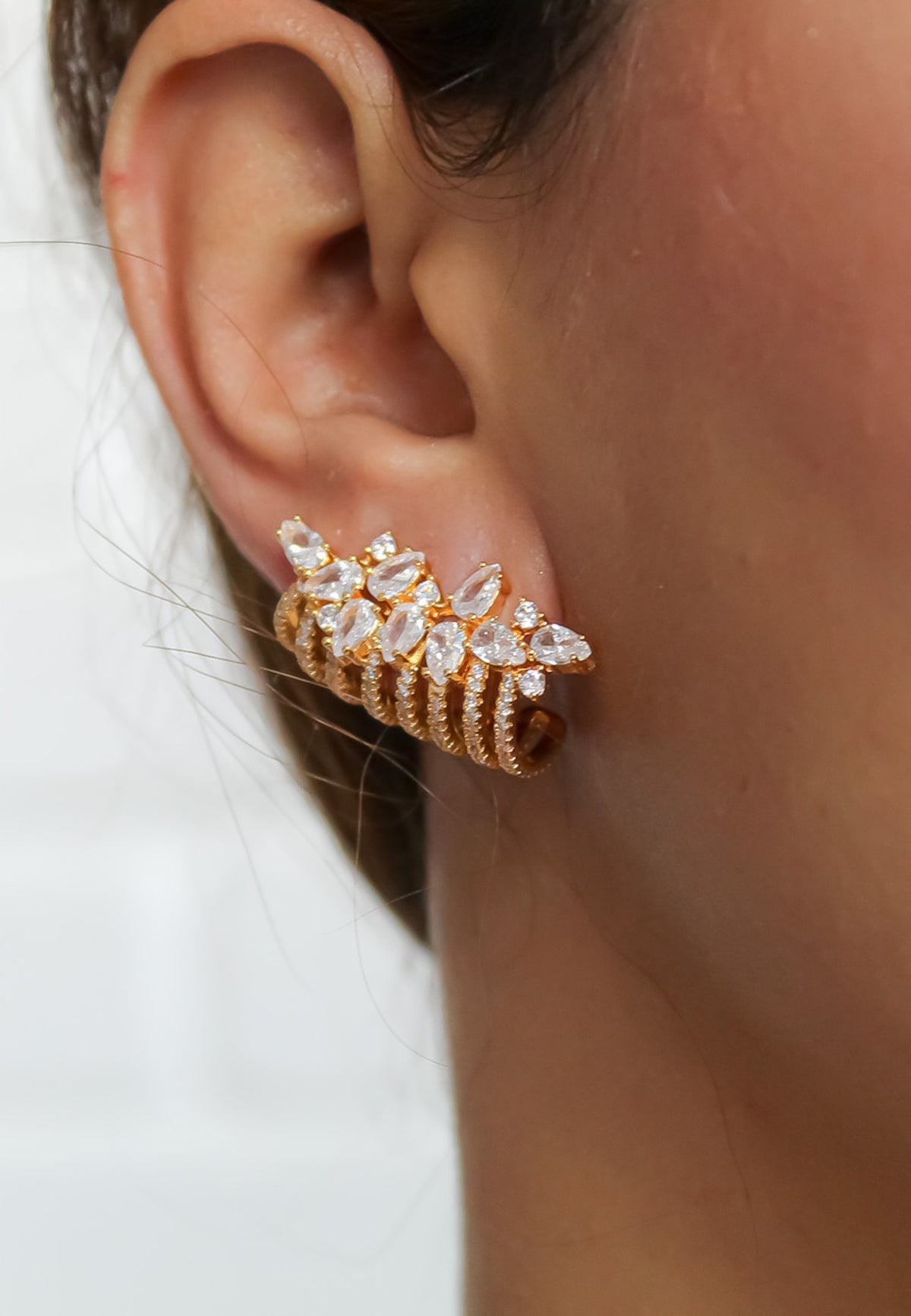 London climber earrings with stones be sunset