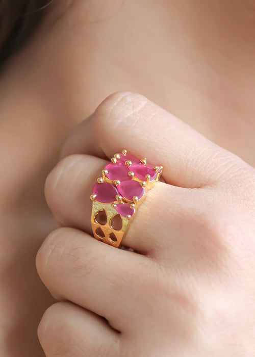 Stepping Stone Ring Bombay Sunset